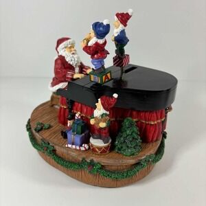 San Francisco Music Box Co. Santa And Elves Playing Christmas Songs Works! READ